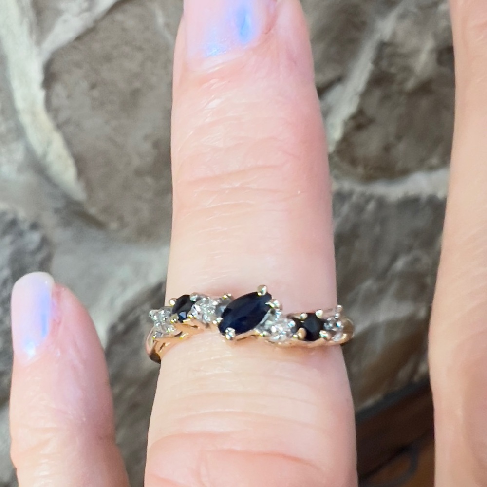 *Just sold* 14k Gold  Custom Sapphire & Diamond Ring